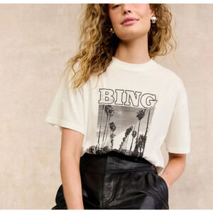 Anine Bing LA Hollywood Boulevard Tee T-Shirt Logo MEDIUM Oversize Designer $145